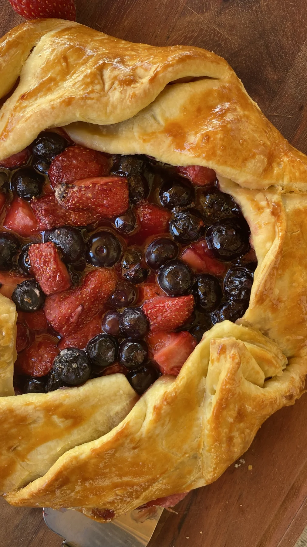 A golden rustic berry galette
